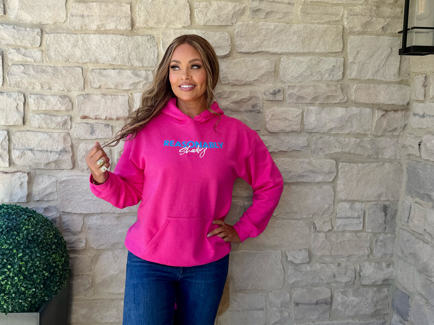 Reasonably Shady Hoodie - PINK